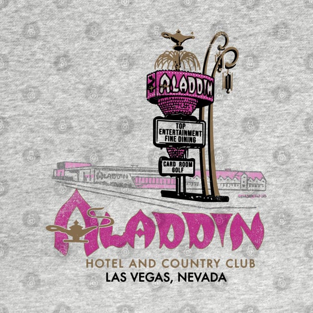 Retro Vintage Aladdin Hotel and Country Club Las Vegas Nevad by StudioPM71